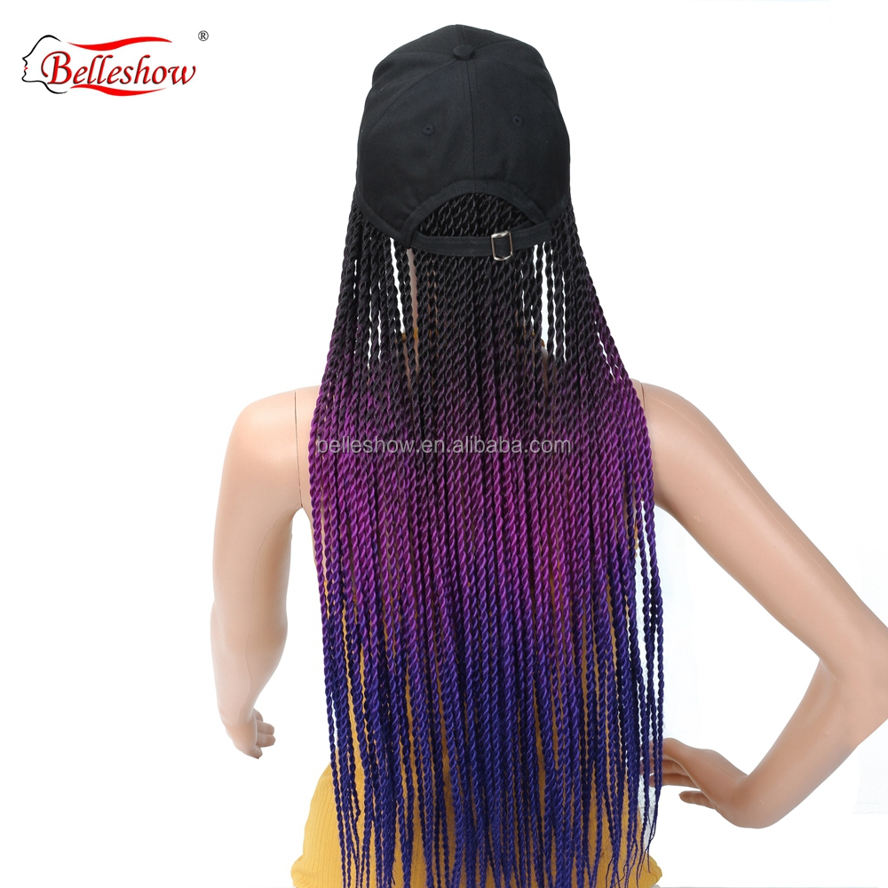 Hot sell 24 inch ombre synthetic braiding hair crochet braid hair ombre senegalese twist hair black basketball hat wig