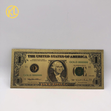 US Gold Banknote Collection: 1 Dollar Note in 24K Gold Plated PVC
