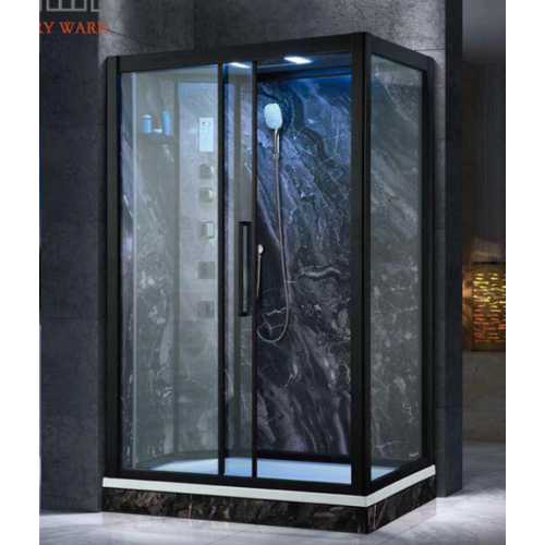 Black Corner Shower Enclosure Luxurious Hydromassage Shower Cabins