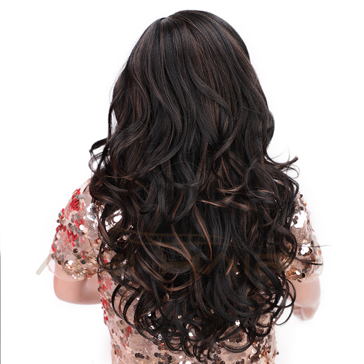 Aisi Hair Synthetic Black Body Wave Long Wavy Black Mixed Wig Heat Resistant Fiber Hair Wig For Black White Women Cosplay Wigs