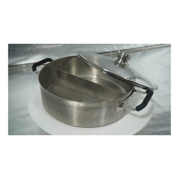 Dual hot pot for induction cooker with lid