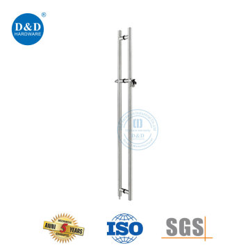 Round Tube Glass Door Pull Handle with Lock