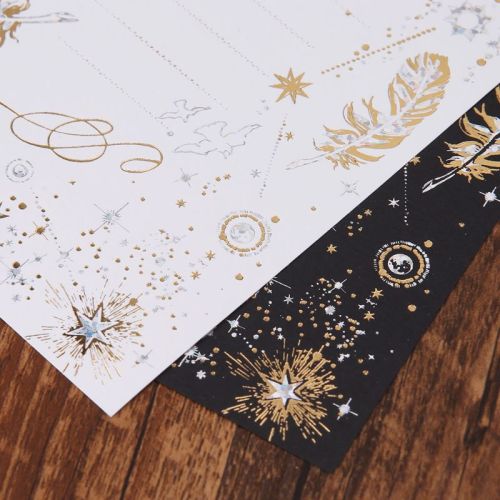 8 Sheets High-end Vintage Bronzing Feather Blessing Letter Paper Pad Writing Office School Supplies Dropship