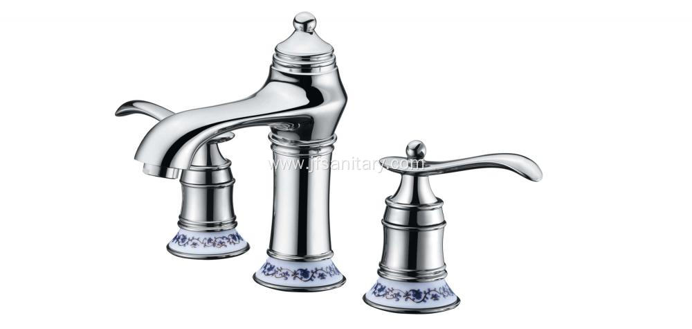Traditional Faucet Brass Bathroom Dual Handle Sink Taps