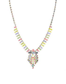 Colored crystals pendant necklace for women
