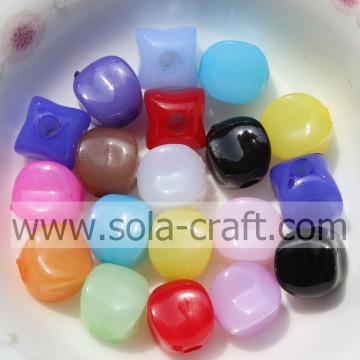 Opaque Acrylic Jelly Square Acrylic Smooth Face Beads