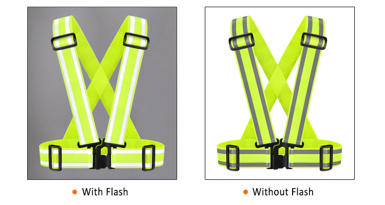 High visibility reflective security safety vest adjustable belt