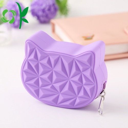 Desain Kustom Silicone Cat Head Purse Dompet Koin