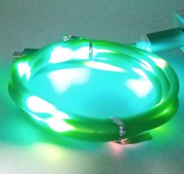 Sound control LED flowing Micro USB charging cable