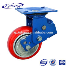 5" swivel spring load wheel 125mm pu shock absorb caster wheel