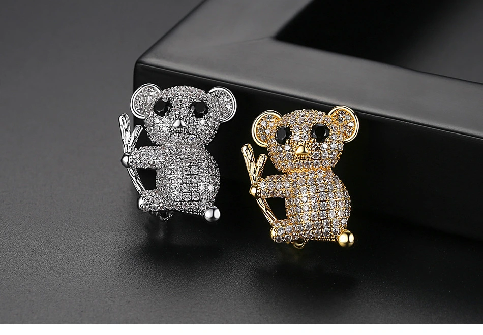 Cute Koala Lovely Cubic Zirconia Brass Brooch