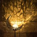 Outdoor Moon Crackle Glass Globe Stake