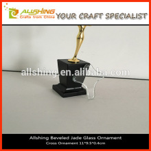 Wholesale Beveled Jade Glass Cross Ornament wholesale blank corss glass ornaments