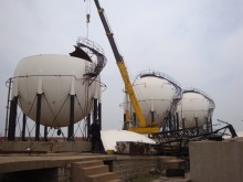 Spheroid storage tank