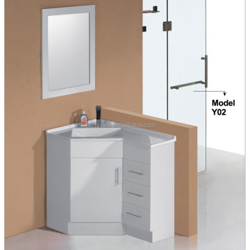 Guangdong Lacquer MDF Corner Bathroom Vanity Cabinet
