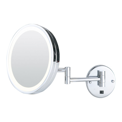 Fogless extending wall mirror with light