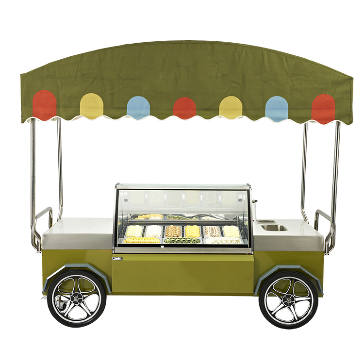 high quality electric mobile supermarket push ice cream cart for sale