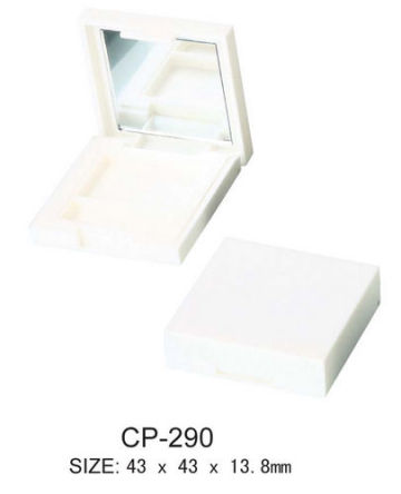 Plastic Square Cosmetic Compact/Eyeshadow Case With Mirror
