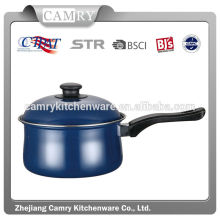 carbon steel bally shape sauce pan with steel lid