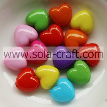 Patrón de cuentas de encanto de corazón de joyería colorida opaca de 6 * 10 * 11 mm