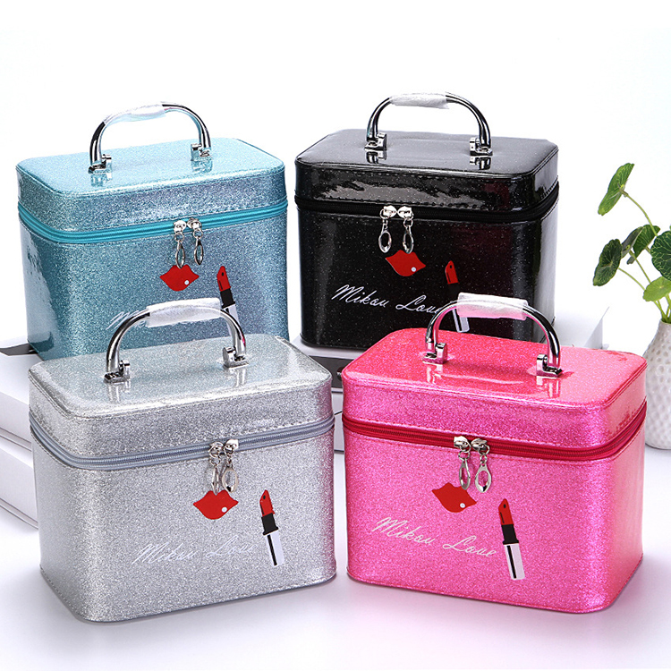 Wholesale luxury custom beauty cosmetic makeup bag toiletry bag