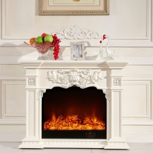 Adjustable Thermostat Wood Mantel Electric Fireplace