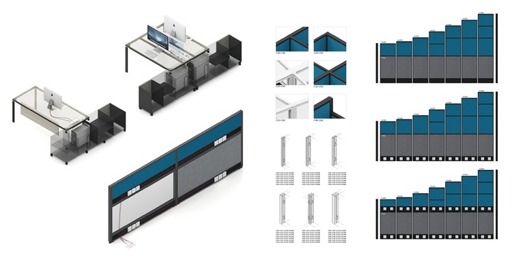 2017 Neue moderne weiße Farbmetallrahmen Modular 6 Personen Office Workstation und Mesh Chair zum Verkauf