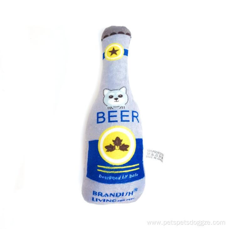 eco friendly beer bottle shape luxury squeaky plush