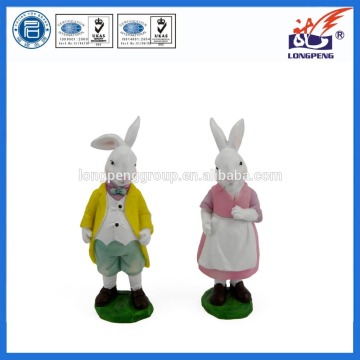 Polyresin Lovely Mr. and Mrs. Easter Bunny Rabbit Spring Figure