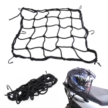 40*40 cm 6 Hooks Bungee Motorcycle Helmet Net Bungee Cargo net Moto biker Cargo Hooks Hold Down luggage Net