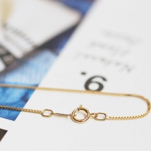 14K Gold Filled Necklace Chain with Clasp for Women: 0.85mm Real Gold Filled Box Chain