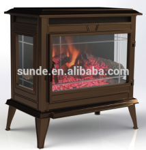 24 inches bronze infared led electric fireplace heaters