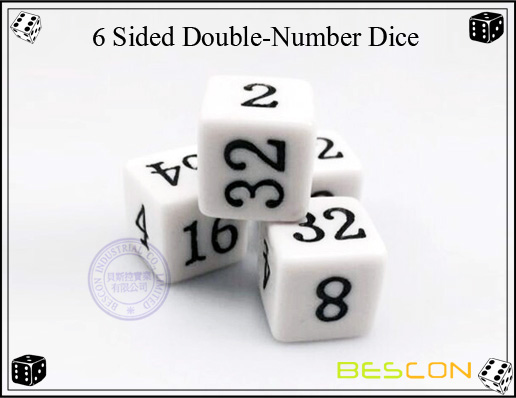 6 Sided Double-Number Dice 6 Sided Double-Number Dice