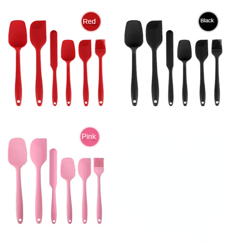 High Heat Resistant Non Stick Dishwasher Silicone Baking Spatula Set Of 6 For Kitchen And Mixing