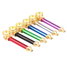 Manufacturer spot tobacco rod 82mm metal  gold smoke copper pipe multi-color portable pipe