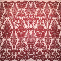 Tissu de broderie de dentelle rouge