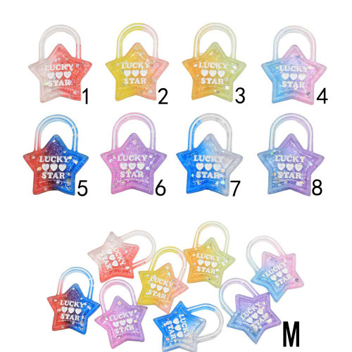 Gradient Pretty Girl Heart Lock Key Resin Charms  Crafts Flatback Cabochon Scrapbooking For Embellishments Diy Accessories