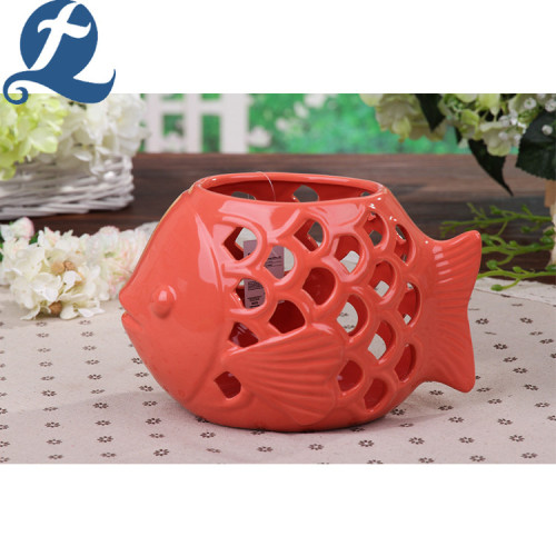 Tredimensionell Hollow Stone Ware Fish Shape Flower Pot