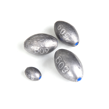 Olive Shaped Fishing Sinker Lead Weight 10G-100G with Built-in Plastic Tube