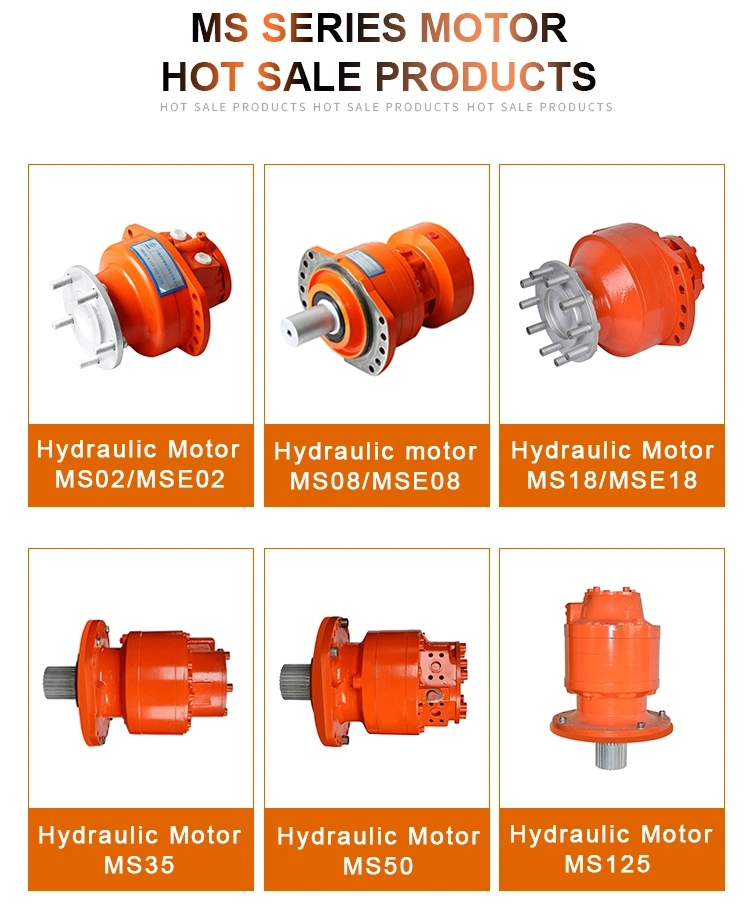 Poclain Hydraulic MSE02 Motor de pistón radial con freno de tambor utilizado en barredor de carretera