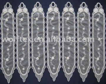 Cafe Curtain (Embroidered + Lace Edging)