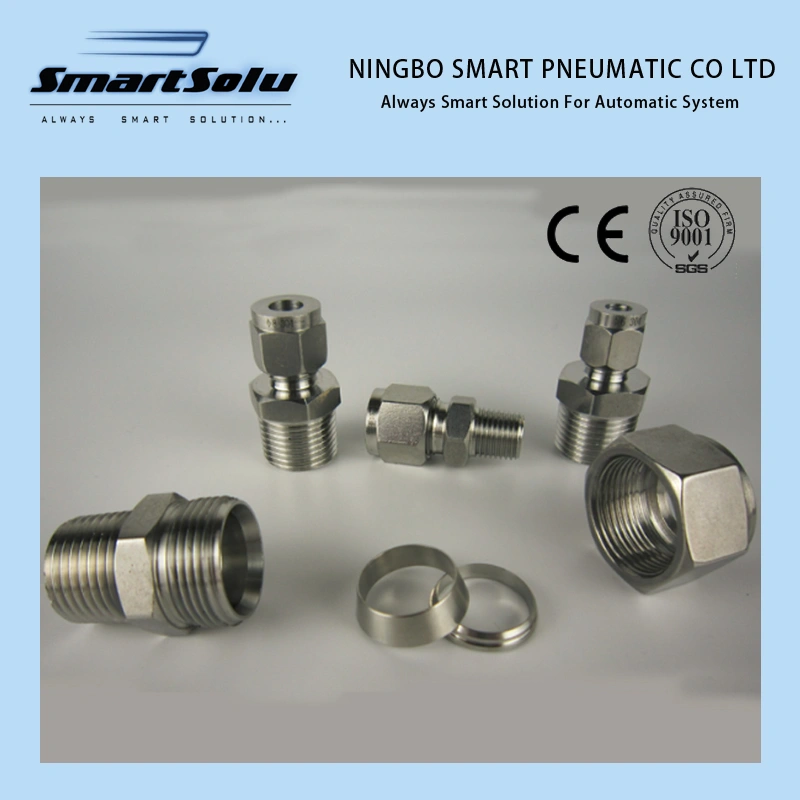 Swagelok Style Stainless Steel Double Ferrule Compression Joint Fittings