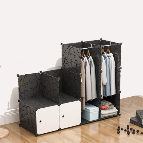 Plastic Stainless Steel Wardrobe Assembly Storage Rack