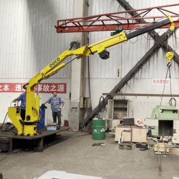 OUCO Custom 0.5T5M Crane Folding Telescopic Boom Boat Boat Crane พร้อมใบรับรอง CCS