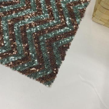 Water Ripple Poly PET Sequin Embroidery Fabric