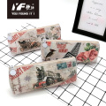 Popular simple color embroidery partysu pu pencil case