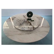 Luxury Modern Polished White Marble Round Table Tops for Dining Tables