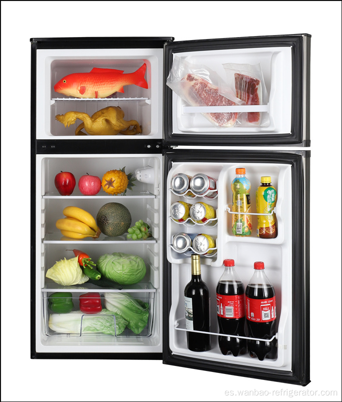 Refrigerador vertical con congelador superior de dos puertas