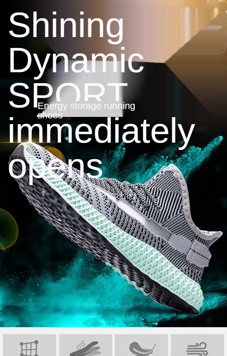 Men's shoes summer new style 2021 Korean fashion breathable starry casual shoes mesh flying woven sports shoes