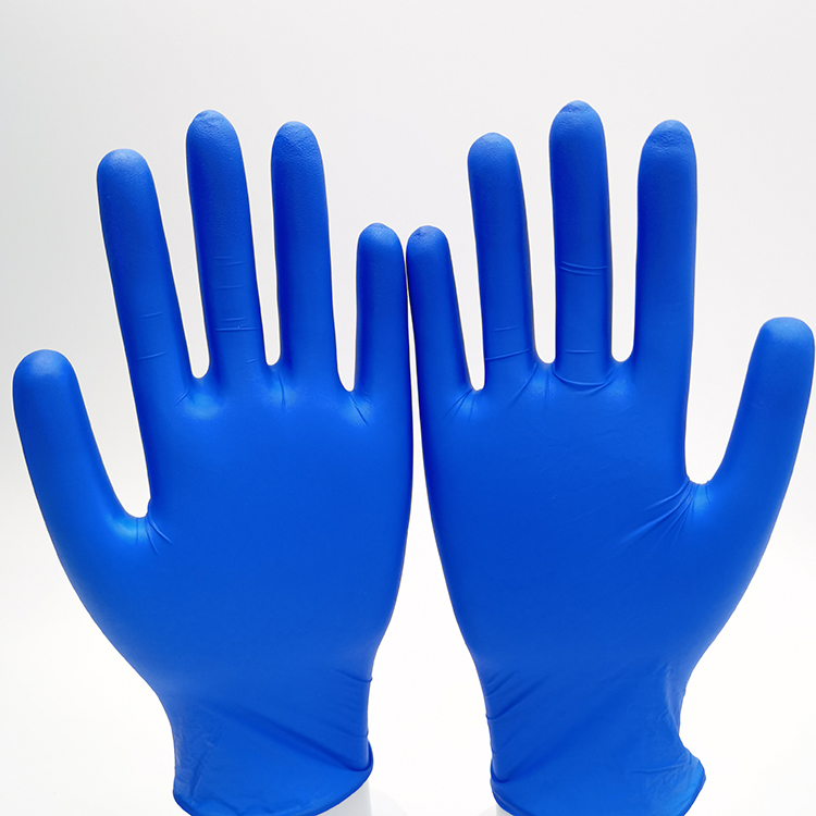Guanti di nitrile di fornitura di fabbrica Blu guanti sottili da 100 pezzi da cucina solida